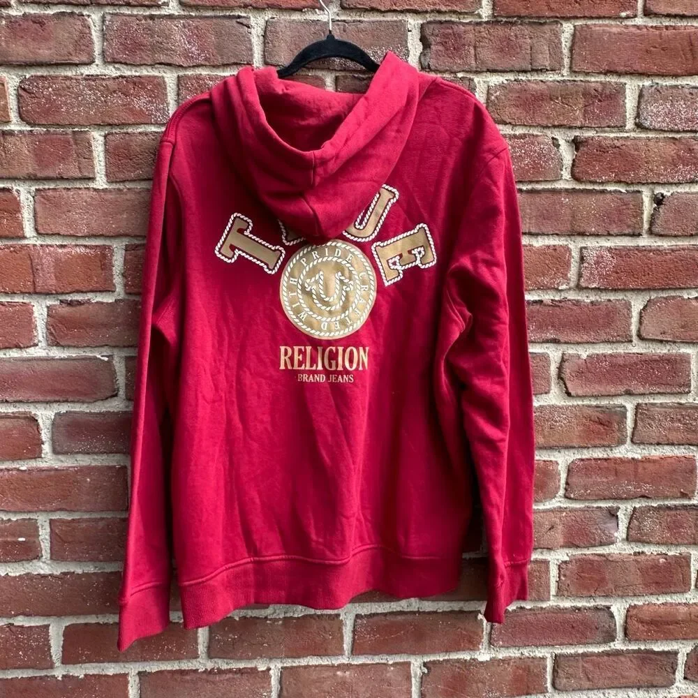 True Religion $120 College Graphic Full Zip Hoodie XL NEW